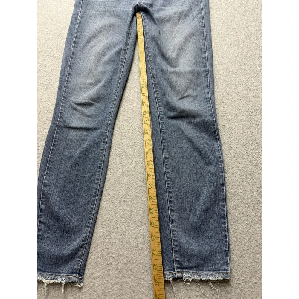 Paige Hoxton Ankle Jeans‎ Womens 28 Blue Medium Wash Raw Hem Distressed Stretch